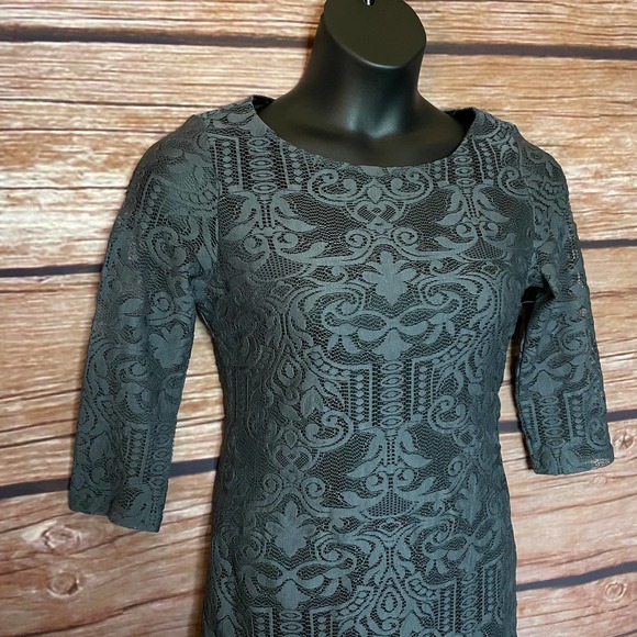 Dress S H&M Lace 3/4 Sleeve Dress Formal Workwear Lined Beautiful Delicate - Picture 2 of 10